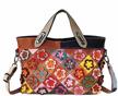 color blocking portable messenger colorful multi color women's handbags & wallets logo