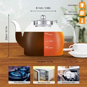 img 2 attached to 🍵 Double Wall Borosilicate Teapot with Removable Stainless Strainer