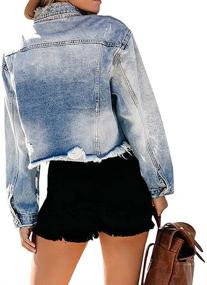 img 3 attached to 👚 Cropped Distressed Women's Jacket by LONGYIDA: Chic Clothing for Coats, Jackets & Vests