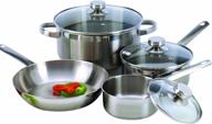🍳 premium excelsteel stainless steel cookware set - 7 piece silver set logo