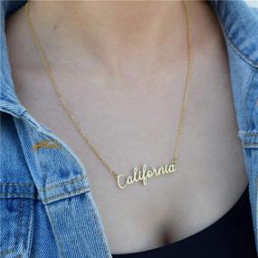 img 2 attached to California Necklace, Florida Necklace, New York Necklace - Elegant 18k Gold Plated Texas & Georgia State Necklaces - Stylish Dainty Jewelry for Enhanced SEO