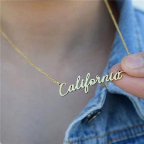 img 3 attached to California Necklace, Florida Necklace, New York Necklace - Elegant 18k Gold Plated Texas & Georgia State Necklaces - Stylish Dainty Jewelry for Enhanced SEO