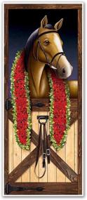 img 1 attached to Декор для Дерби-дня: набор из 2 многоцветных дверных накидок для скачек на лошадях от Beistle - для использования внутри и снаружи, размером 30" x 6'