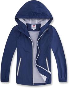 img 4 attached to Lightweight Windproof Water Resistant Hooded Jacket for M2C Boys & Girls