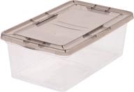 📦 iris usa 6 quart clear storage box with gray lid, 12-pack, set of 12 logo