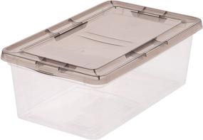 img 4 attached to 📦 IRIS USA 6 Quart Clear Storage Box with Gray Lid, 12-Pack, Set of 12