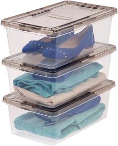 img 1 attached to 📦 IRIS USA 6 Quart Clear Storage Box with Gray Lid, 12-Pack, Set of 12