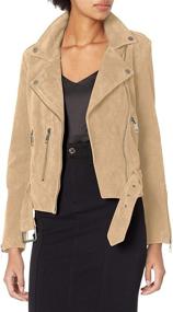 img 2 attached to Suede Belted Biker Jacket for Women - Bagatelle