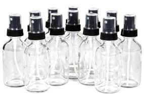 img 4 attached to 🍶 12-Pack Vivaplex 1 oz Clear Glass Bottles with Black Fine Mist Sprayers