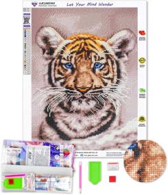 img 3 attached to Full Drill Tiger Diamond Painting Kit for Kids - Rhinestone Pictures for Bedroom Décor