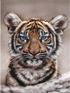 full drill tiger diamond painting kit for kids - rhinestone pictures for bedroom décor logo