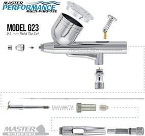 img 2 attached to 🎨 Комплект профессионального аэрографа высокой производительности с двусторонним гравитационным аэрографом G23 универсального назначения, мини-компрессором, шлангом, кейсом для хранения и инструкцией по аэрографии на карте-ссылке ARC для улучшенного воплощения творчества и точности.