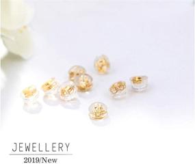 img 2 attached to 🌙 GoodNight: 10 Pieces of Hypoallergenic Earring Backs in Gold Plated 925 Sterling Silver and Silicone, One Size Fits All, 5 Pairs