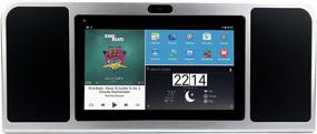 img 4 attached to Azpen A770 Boombox With Tablet Dual 5 Watts Bluetooth Speakers HD Display 16GB Storage And 8 Hour Battery (Silver)