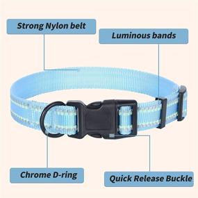 img 1 attached to 🐾 Mile High Life Night Glow Collar: Reflective Nylon Collar for Medium Dogs & Cats with Fluorescence Self-Luminescence Strap - Safe Night Walk Collars