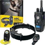 🐶 dogtra arc handsfree remote training dog collar review: 3/4 mile range, waterproof, rechargeable, 127 training levels, vibration - includes petstek dog training clicker logo