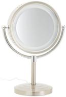 💡 jerdon 8.5-inch halo lighted vanity mirror with 5x magnification, nickel & chrome finish логотип