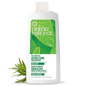 img 2 attached to 🌿 Desert Essence Natural Tea Tree Oil Ultra Care Mouthwash - Mega Mint - 16 Fl Oz - Freshens Breath, Defends Against Sugar Acids, Soothes Gums, Whitens Teeth, Removes Food Debris