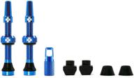 🚵 muc off 1056 blue tubeless presta valves, 44mm - high-quality no leak bike valves with built-in valve core removal tool logo