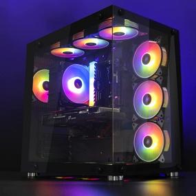img 1 attached to 🌈 aigo AR12 3-Pack 120mm RGB Кулер для корпуса: Синхронизация с адресной материнской платой, Эффективное охлаждение для корпуса ПК