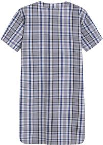 img 3 attached to 🌙 Latuza Cotton Plaid Nightshirt in Navy & Red - Men's Sleepwear & Lounge Attire