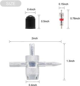 img 2 attached to 🔧 Набор инструментов для удаления вентильных сердечников ZHSMS - включая 2 инструмента для удаления вентильных сердечников, 20 вентильных сердечников, 4-ходовой инструмент для вентилей и 10 колпачков для вентилей.