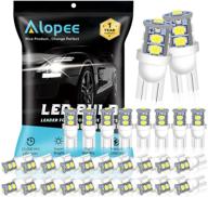 alopee 30-pack 194 светодиодная лампа - белый 6500k, t10 светодиодная лампа 10smd 2835 чипы, 168 светодиодная лампа, 921 2825 светодиодная лампа - w5w 158 501 светодиодные огни для автомобильного интерьера, света карты, дверного света и номерного света, постоянного тока 12 в. логотип