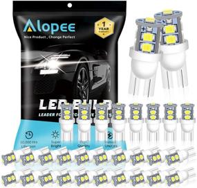 img 4 attached to Alopee 30-Pack 194 светодиодная лампа - белый 6500K, T10 светодиодная лампа 10SMD 2835 чипы, 168 светодиодная лампа, 921 2825 светодиодная лампа - W5W 158 501 светодиодные огни для автомобильного интерьера, света карты, дверного света и номерного света, постоянного тока 12 В.