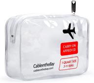 clear travel toiletry bag - tsa approved, quart sized with zipper - airport compliant 3-1-1 kit for men/women+travel - (1 pack) logo