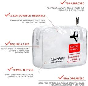 img 3 attached to Clear Travel Toiletry Bag - TSA Approved, Quart Sized with Zipper - Airport Compliant 3-1-1 Kit for Men/Women+Travel - (1 PACK)
