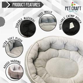 img 3 attached to Pet Craft Supply Cat Bed: Cozy Indoor Bed for Cats - Machine Washable, Ultra Soft, Self Warming - Refillable Catnip Pouch Included!