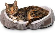 pet craft supply cat bed: cozy indoor bed for cats - machine washable, ultra soft, self warming - refillable catnip pouch included! logo