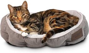 img 4 attached to Pet Craft Supply Cat Bed: Cozy Indoor Bed for Cats - Machine Washable, Ultra Soft, Self Warming - Refillable Catnip Pouch Included!