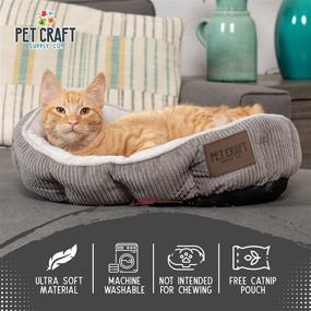 img 2 attached to Pet Craft Supply Cat Bed: Cozy Indoor Bed for Cats - Machine Washable, Ultra Soft, Self Warming - Refillable Catnip Pouch Included!