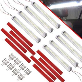 img 4 attached to 🚐 CZC AUTO 12V LED Внутренний световой брусок – RV светодиодные пространственные светильники с переключателем ВКЛ/ВЫКЛ, светильник для крыши кемпинг-автодома, 48 светодиодных полос для использования в фургоне, грузовике, RV, автодоме, трейлере, лодке, шкафу, на кемпинге – набор из 8 шт.