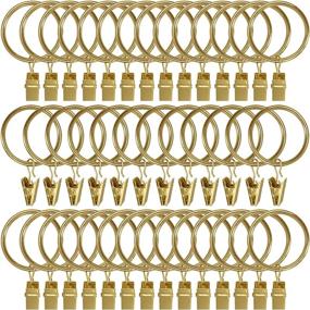 img 4 attached to 🪝 AMZSEVEN 40 PCS Metal Curtain Rings with Clips: Drapery Hooks, Decorative Rod Hangers (1.5 Inch Interior Diameter Eyelets) - Rustproof Plating Gold Color