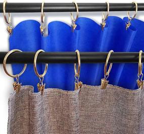 img 1 attached to 🪝 AMZSEVEN 40 PCS Metal Curtain Rings with Clips: Drapery Hooks, Decorative Rod Hangers (1.5 Inch Interior Diameter Eyelets) - Rustproof Plating Gold Color