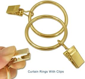 img 2 attached to 🪝 AMZSEVEN 40 PCS Metal Curtain Rings with Clips: Drapery Hooks, Decorative Rod Hangers (1.5 Inch Interior Diameter Eyelets) - Rustproof Plating Gold Color