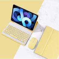 ✨ yellow ipad air 4 keyboard case with mouse and backlit detachable slim keyboard, flip folio smart cover - ideal for women (10.9 inch) логотип