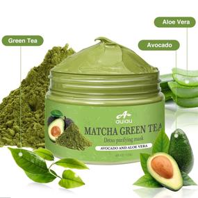 img 1 attached to Revitalizing Green Tea Skincare Facial Mask: Detox Clay Mud Mask with Avocado & Aloe - Deep Cleansing, Hydrating, Detoxing & Relaxing Treatment; Reduces Pores, Acne & Blackheads