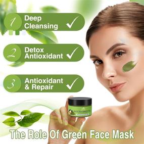 img 2 attached to Revitalizing Green Tea Skincare Facial Mask: Detox Clay Mud Mask with Avocado & Aloe - Deep Cleansing, Hydrating, Detoxing & Relaxing Treatment; Reduces Pores, Acne & Blackheads