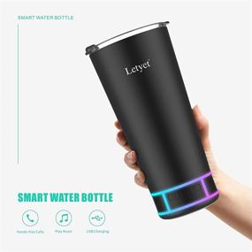 img 3 attached to Letyet 17oz Tumbler Cup: Bluetooth Speaker, LED Light, Vacuum Insulated Coffee Cup (Black)