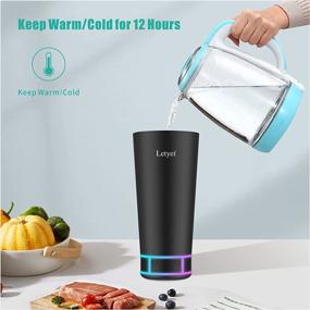 img 2 attached to Letyet 17oz Tumbler Cup: Bluetooth Speaker, LED Light, Vacuum Insulated Coffee Cup (Black)