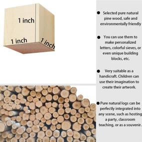 img 3 attached to MotBach 100pcs Unfinished Pine Wooden Cubes - 1 Inch, Solid Wood Blocks for Crafts, DIY Projects, Puzzle Making