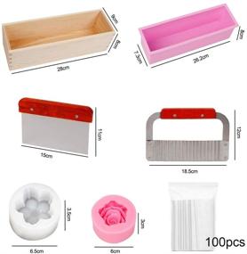 img 3 attached to 🧼 Set of 2 Silicone Loaf Soap Molds with Stainless Steel Wavy & Straight Scraper – Ideal for Soap Cake Making