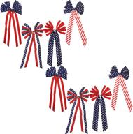 black duck brand american flag patriotic bows - 🎉 large 11.5 x 26-inches, assorted designs, 8-pack: perfect decoration for celebrations logo