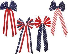 img 3 attached to Black Duck Brand American Flag Patriotic Bows - 🎉 Large 11.5 x 26-inches, Assorted Designs, 8-Pack: Perfect Decoration for Celebrations