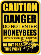 caution! trespassers at risk: beware of danger from honeybees - aluminum sign logo