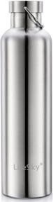 img 4 attached to Stainless Steel Water Bottle by LifeSky: Double Wall Vacuum Insulated, Leak Proof Sports Bottle, Keeps Liquid Cold for 24 Hours, Wide Mouth