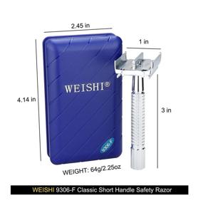 img 2 attached to 🪒 WEISHI 9306F Safety Razor and Portable Travel Case with 5 Blades